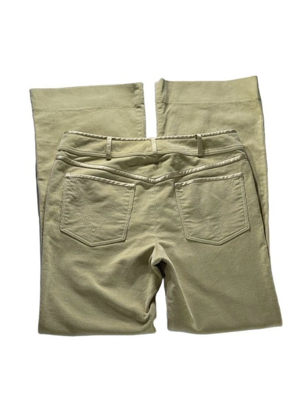 Valentino Beige Corduroy High-Waist Flared Trousers Womens Size 4 Cotton Blend